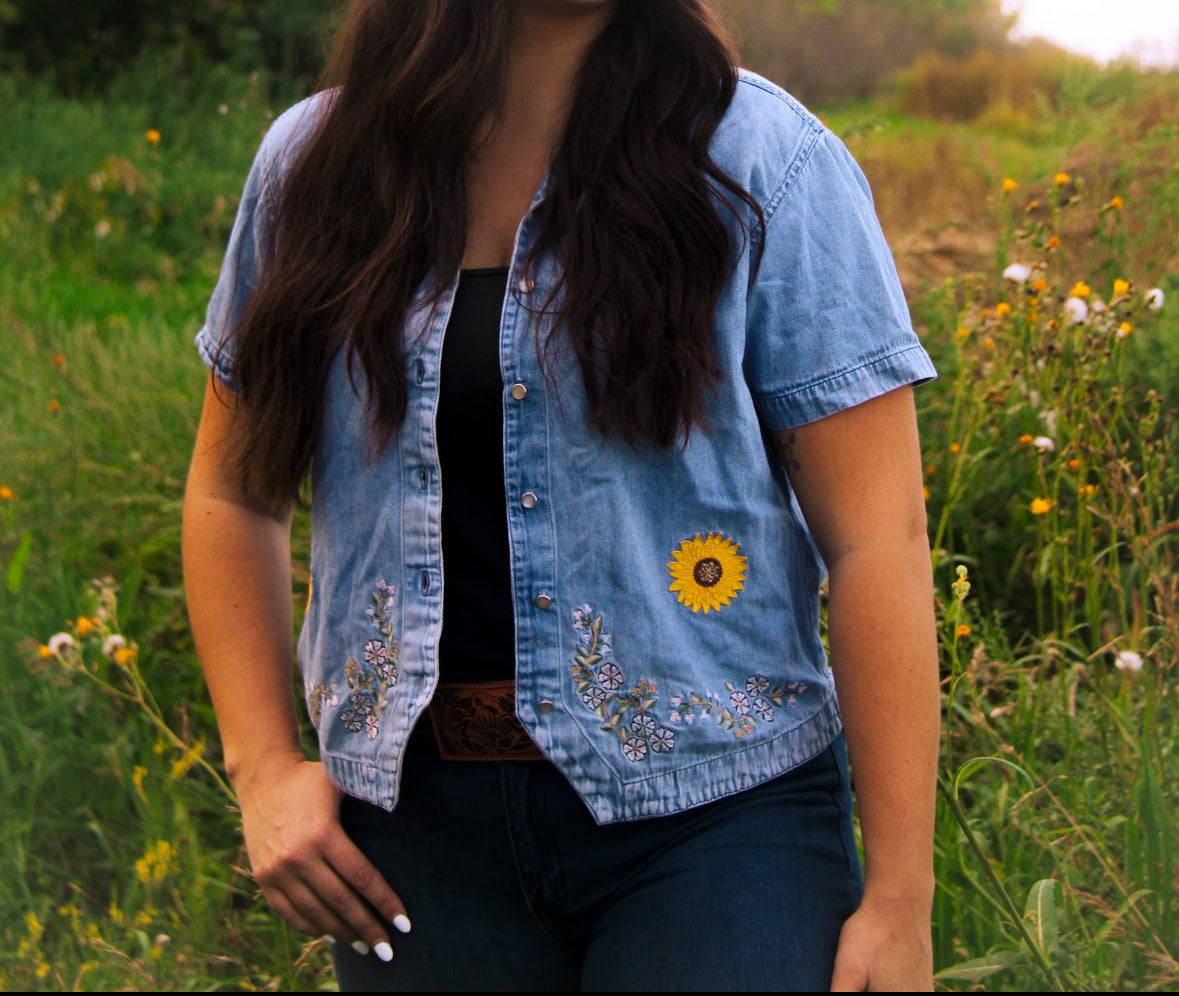 Denim Sunflowers (L)