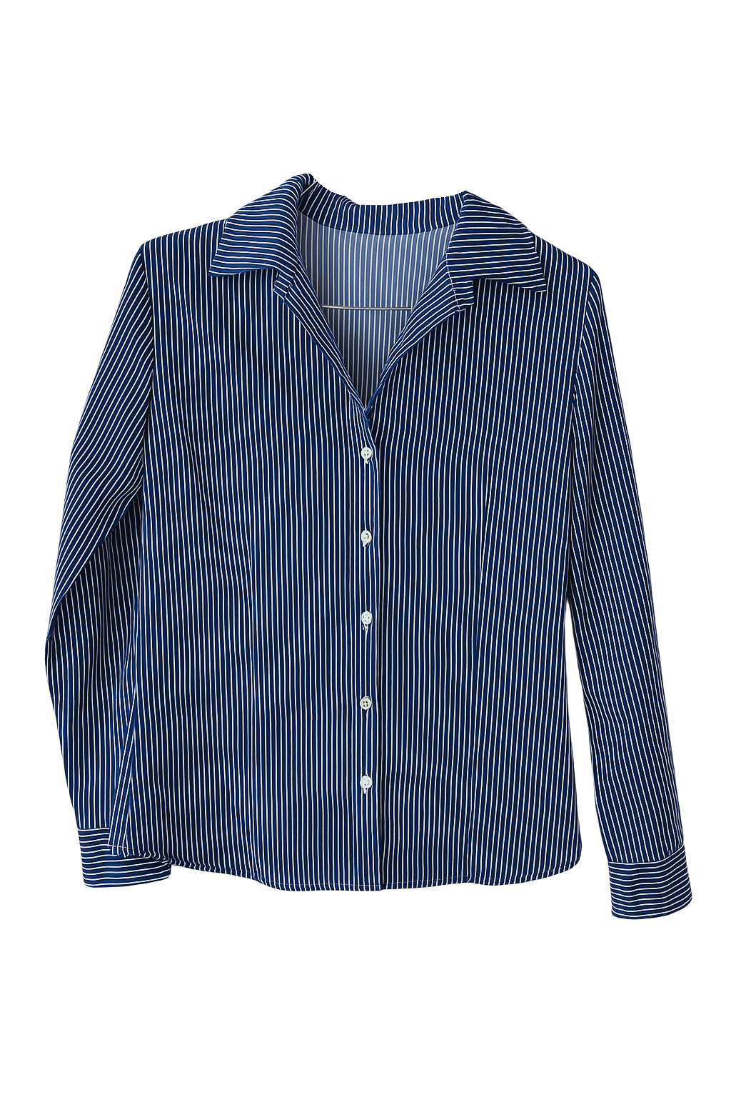 Navy Pinstripe Button Up (S/M)