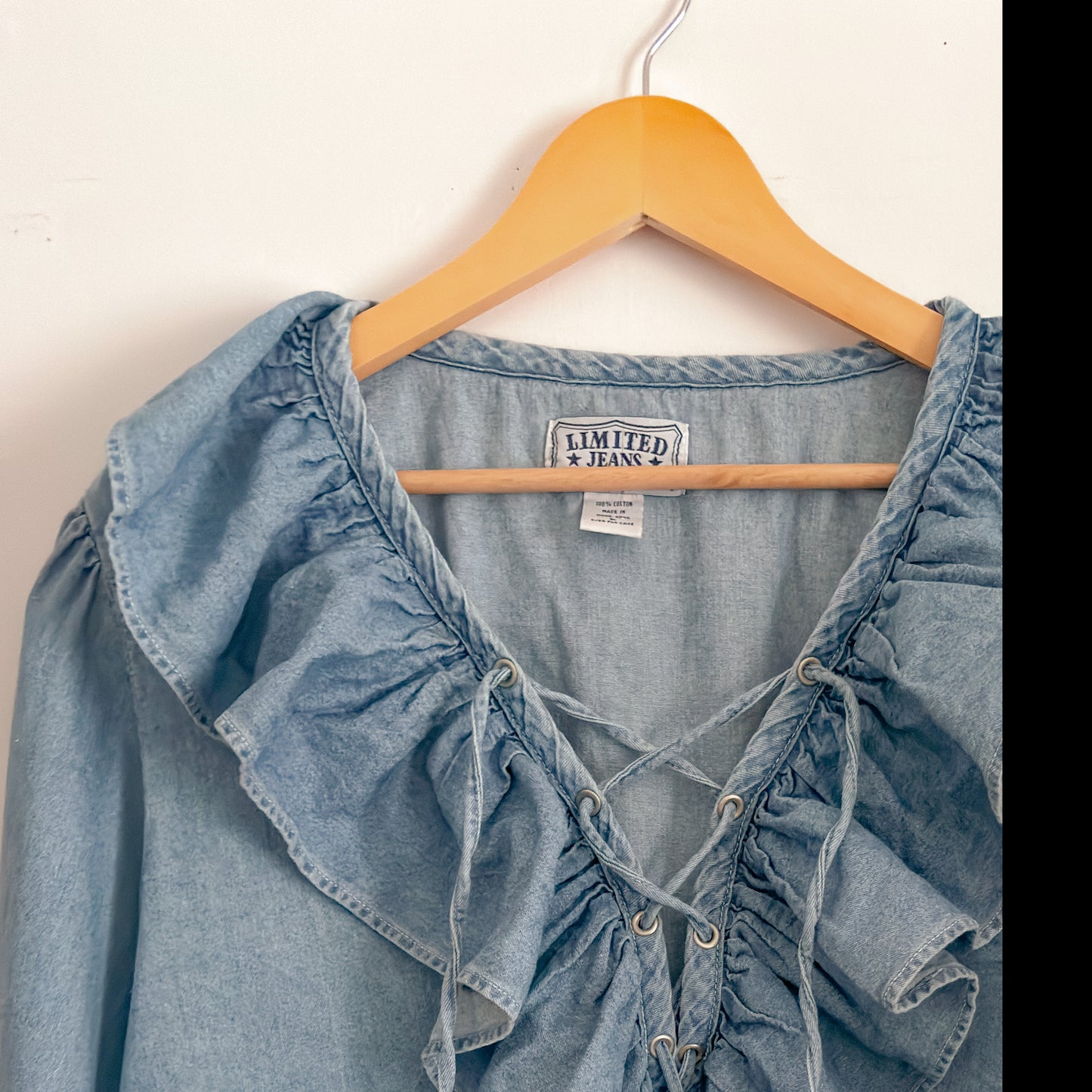 Denim Frills Blouse (L/XL)