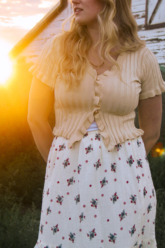 Pearls & Frills Knit Top (S/M)