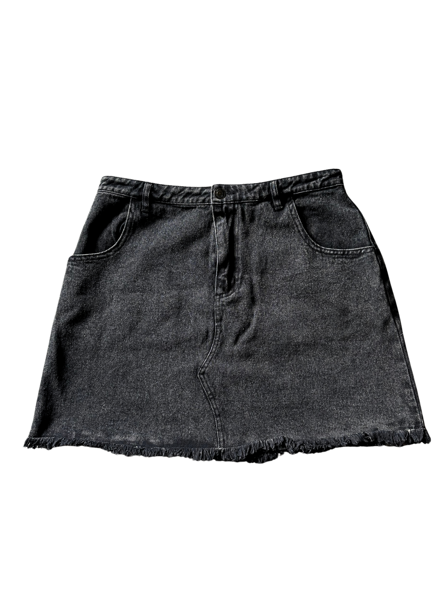 Black Denim Mini Skirt (S/M)