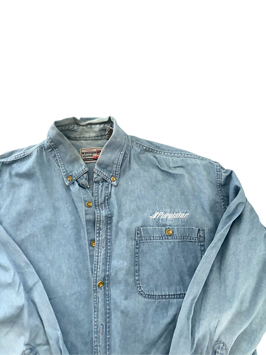 The Delivery Denim Button-Up (L)