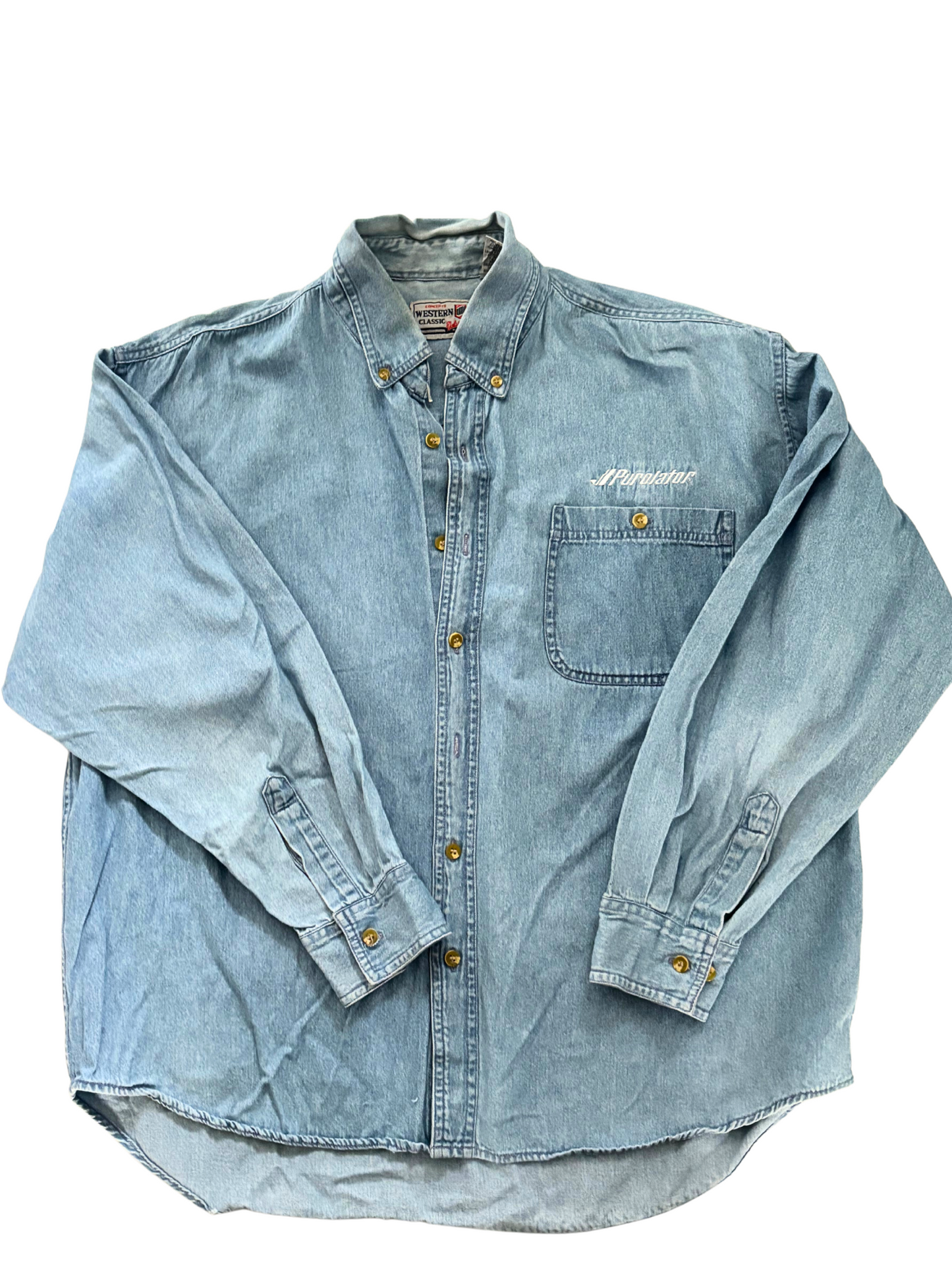 The Delivery Denim Button-Up (L)