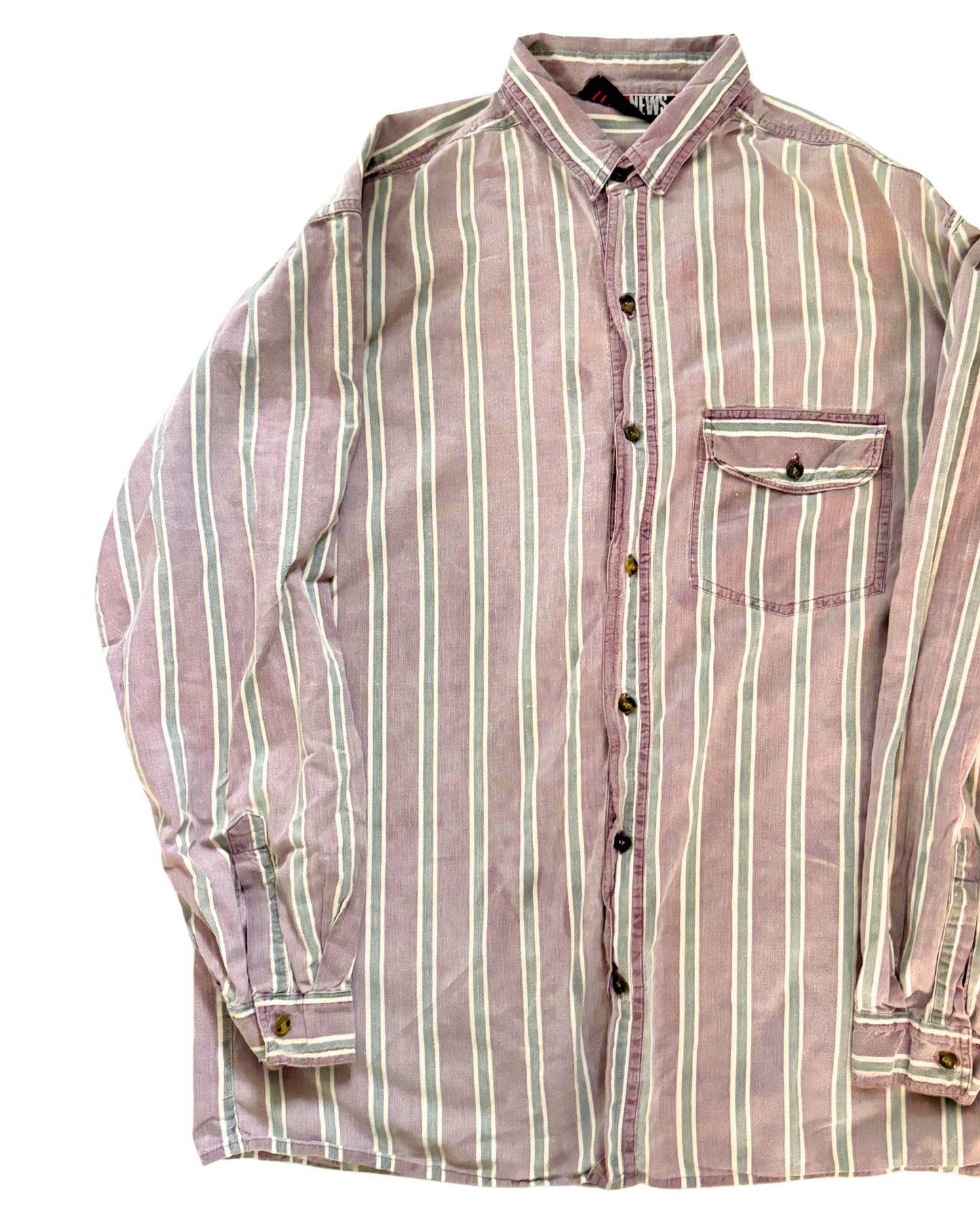 Sage Pinstripe Button Up (M)